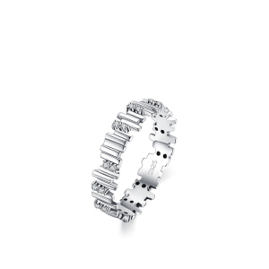 Bagues Pour Femmes En Argent Sterling 925, Plaquées Rhodium, Avec Zircon, Forme Irrégulière, Style Patchwork, Collection Simple Series Daily. h5 