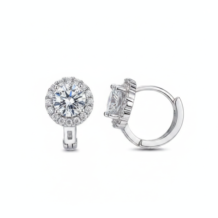 Boucles d'oreilles en moissanite S925 pour femme, collection élégante et luxueuse