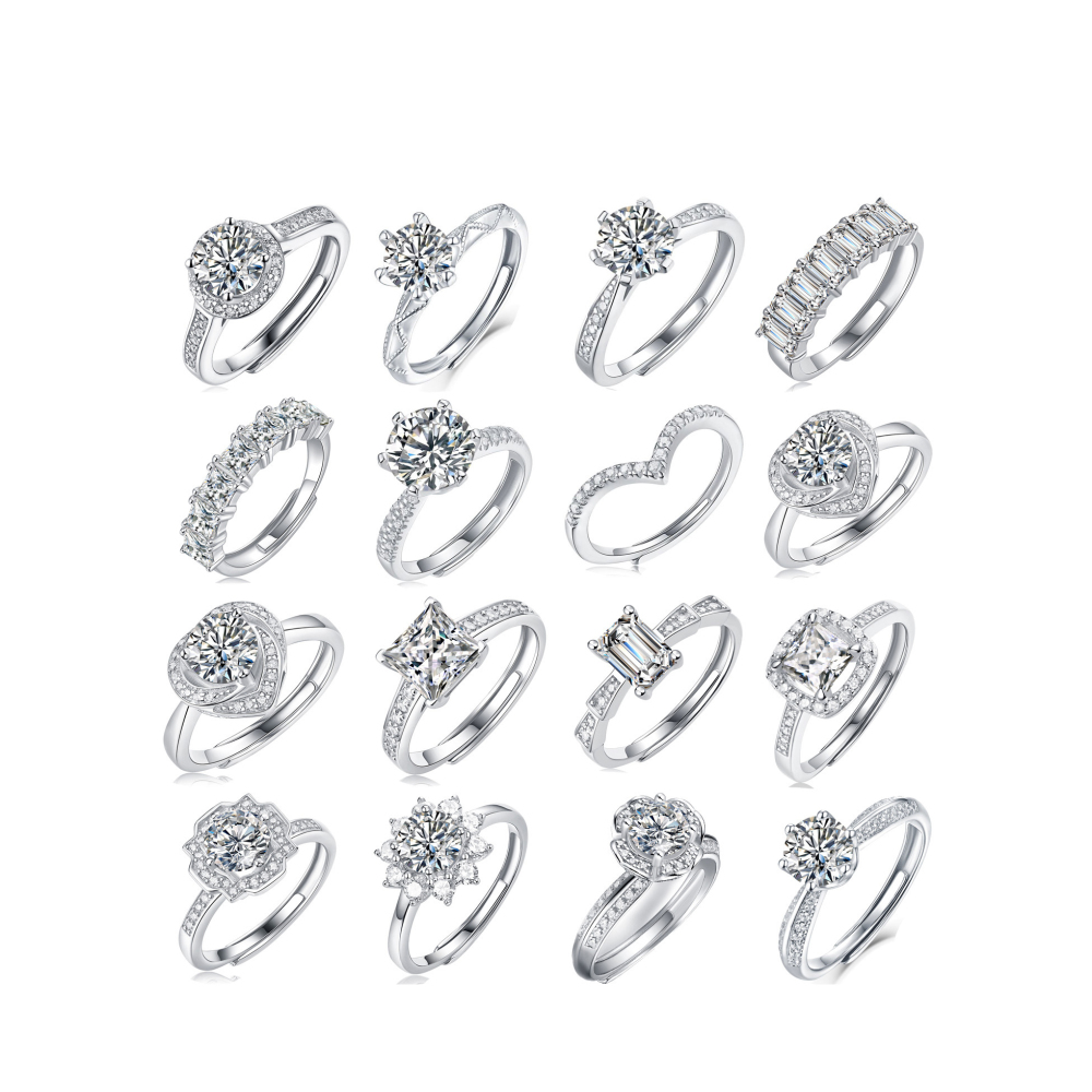 Bagues Pour Femmes En Moissanite S925 Couleur Or, Élégantes Et En Forme De Goutte Géométrique, Collection Luxueuse Series. Image2