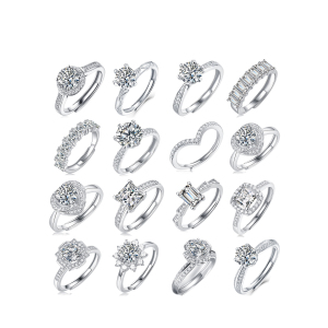Bagues Pour Femmes En Moissanite S925 Couleur Or, Élégantes Et En Forme De Goutte Géométrique, Collection Luxueuse Series. h5 Image2