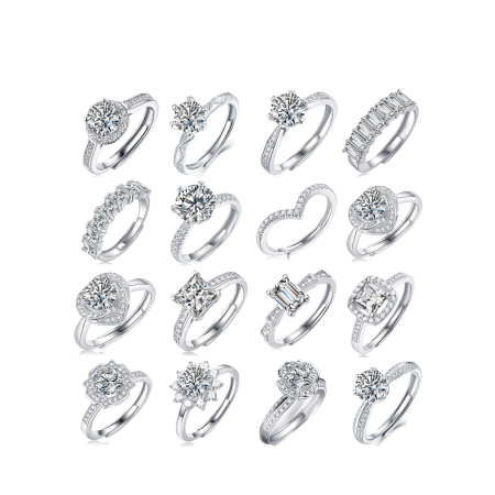 Bagues pour femmes en moissanite S925 couleur or, élégantes et en forme de goutte géométrique, collection Luxueuse Series. 2