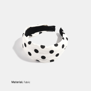 Bandeaux À Cheveux En Tissu À Pois Rétro De La Série Classique h5