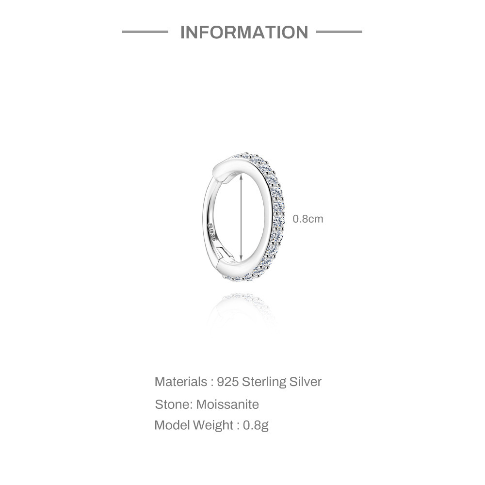 Boucles D'Oreilles Pour Femmes En Moissanite Plaquée Platine S925, Forme Goutte Simple Rétro, Cercle Et Rectangle. h5Image2