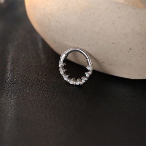 Boucles D'Oreilles En Moissanite Pour Femme, Série Simple Classic Circle, Plaquées Platine S925. h5 Image5