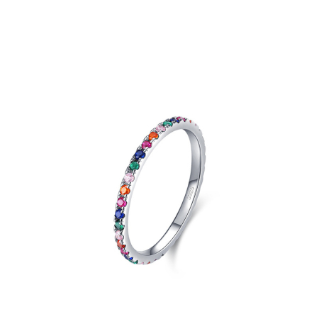 Bagues de couleur pour femmes en argent sterling 925 plaqué rhodium, collection Luxe Sweet Mixed Color, 2
