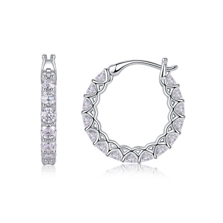 Boucles d'oreilles en moissanite S925 pour femmes, collection Classique Cercle Luxueux 2