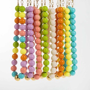 Colliers De Perles En Plastique De Couleur Assortie Pour Femmes, Collection Simple Series Sweet Beads h5 Image4