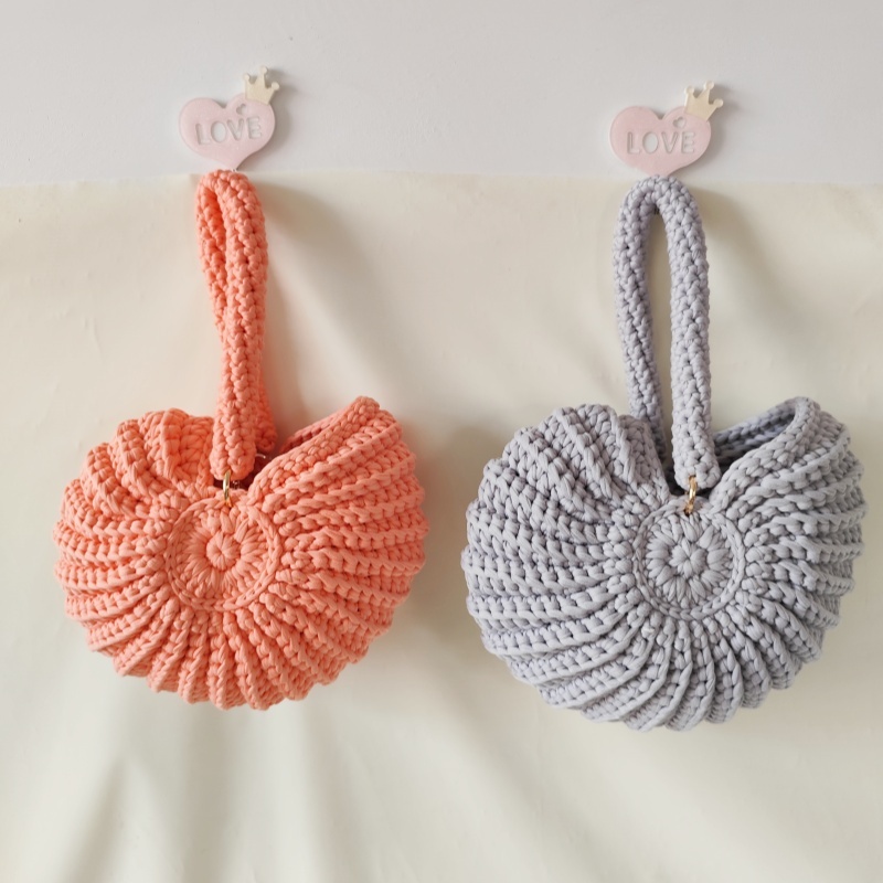 Sacs À Main Pour Femmes Style Vacances, Couleur Unie, En Corde Tressée Et Coquillage h5Image3