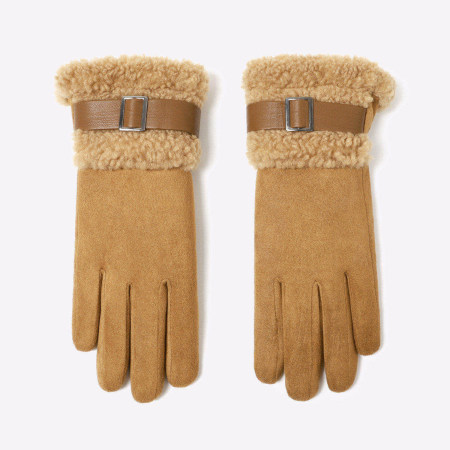 1 paire de gants d'hiver élégants en daim épais 2