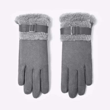 1 paire de gants d'hiver élégants en daim épais