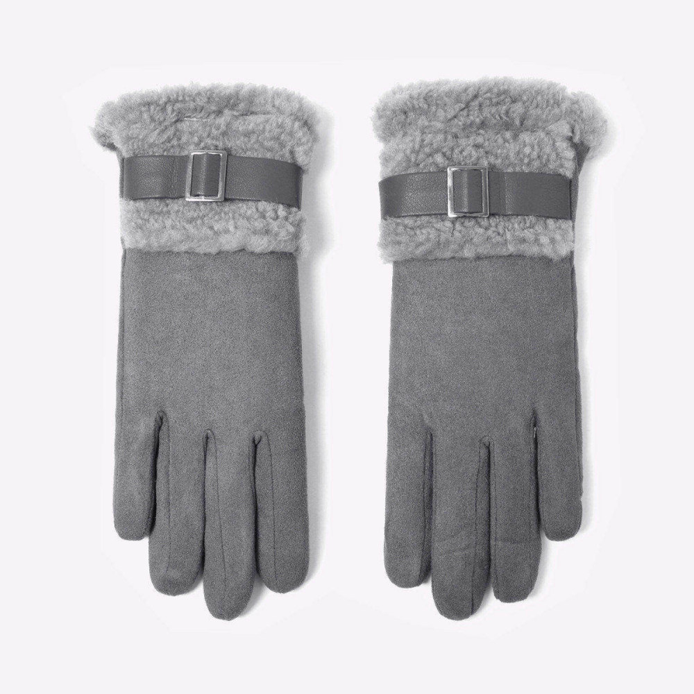 1 Paire De Gants D'Hiver Élégants En Daim Épais