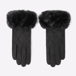1 Paire De Gants D'Hiver Élégants En Daim Et Peluche h5 Image3