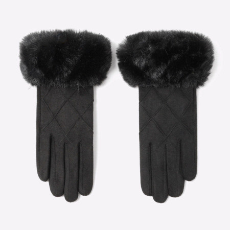1 paire de gants d'hiver élégants en daim et peluche 2