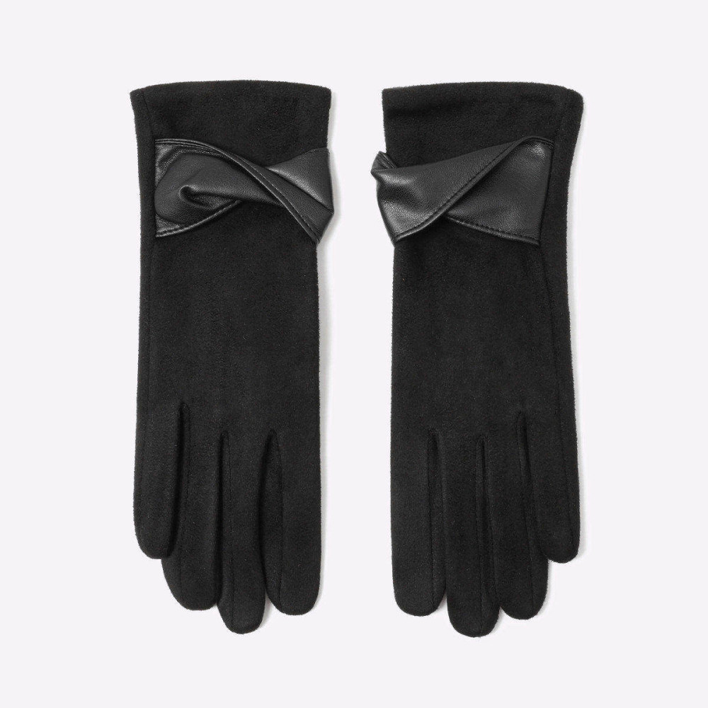 1 Paire De Gants D'Hiver Élégants En Daim Et Cuir 