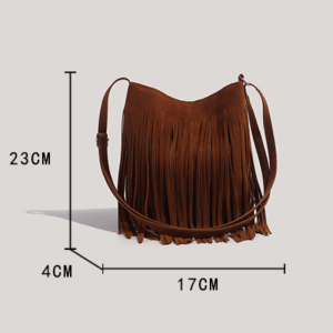 Sac Carré Femme À Pompons Style Streetwear, Couleur Unie h5 