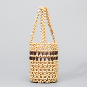 Sac Seau Femme En Bois Multicolore Ajouré Et Perles Tissées Style Vacances h5 Image2