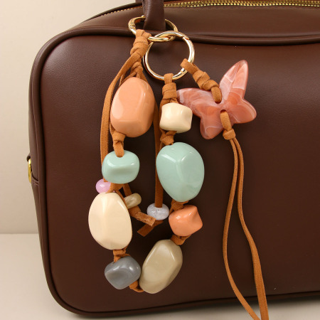 Collection ethnique rétro perles papillon porte-clés pour sacs en plastique
