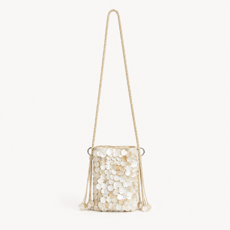 Pochettes pour téléphone en perles à pompons unies et coquillages tissés