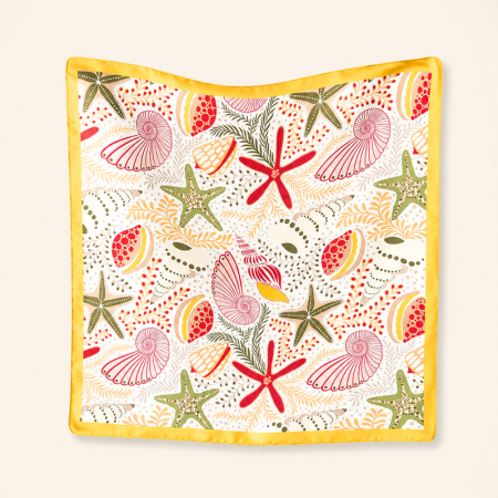 Écharpes d'été en polyester style océanique, motif coquillage et étoile de mer, collection romantique