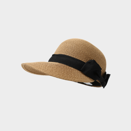 Chapeaux de paille pour femmes en raphia uni, nœud papillon, collection Simple Series Daily Bow Knot