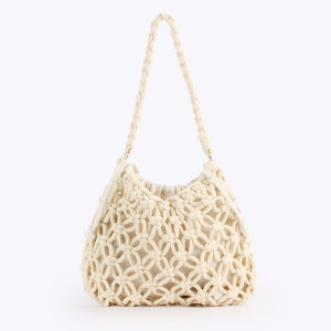 Sac Rond Pour Femme En Corde Tressée Tressée Style Décontracté h5 Image2