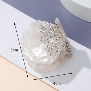 Pinces À Cheveux Pour Femmes, Style Océanique, En Acétate De Coquillage Et Strass, Collection Simple Series h5