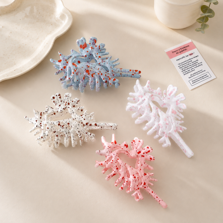 Pinces à cheveux en plastique à pois, forme irrégulière, couleur unie, style océanique, collection romantique, motif coquillage