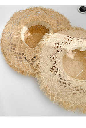 Chapeaux De Paille En Raphia Pour Femmes, Nœud Papillon Simple, Collection Simple h5 Image4