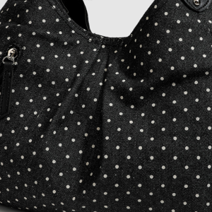 Sacoche De Bras Pour Femme, Style Décontracté, À Pois, Couleur Unie Froncée Et Détails Métalliques h5 Image6