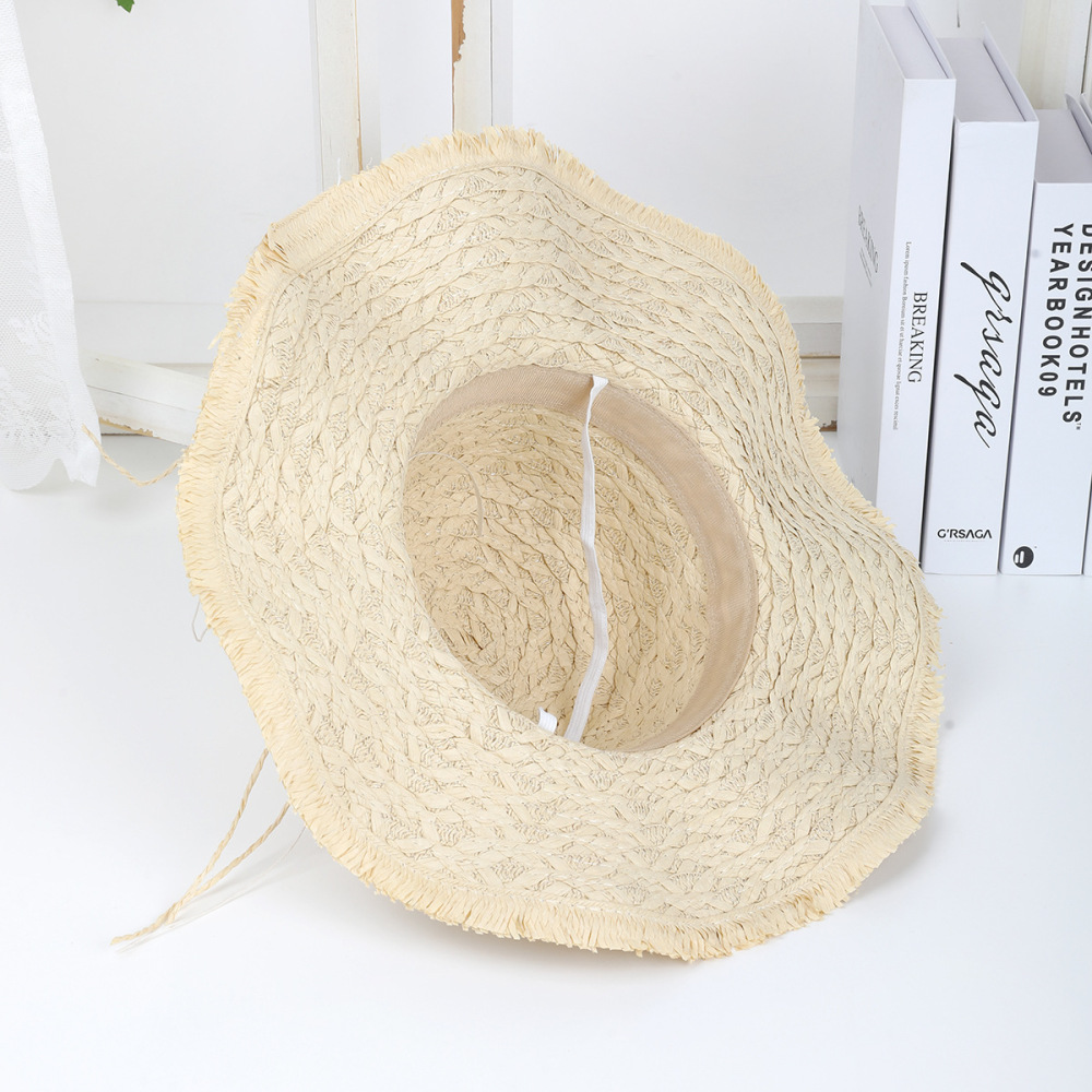 Chapeaux De Paille Pour Femmes, Collection Romantique, Style Océanique, Tissés En Coquillage Et Étoiles De Mer, En Raphia h5Image7