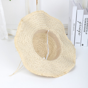 Chapeaux De Paille Pour Femmes, Collection Romantique, Style Océanique, Tissés En Coquillage Et Étoiles De Mer, En Raphia h5 Image7