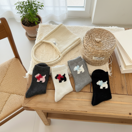 Chaussettes mi-mollet à petits motifs animaux mignons et rebondissants