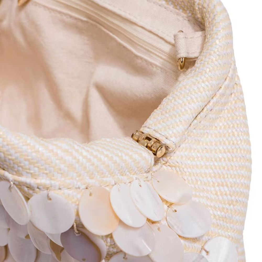 Sac À Oreiller Pour Femme, Style Soirée, Couleur Unie, Tissé, Motif Coquillages. Image6