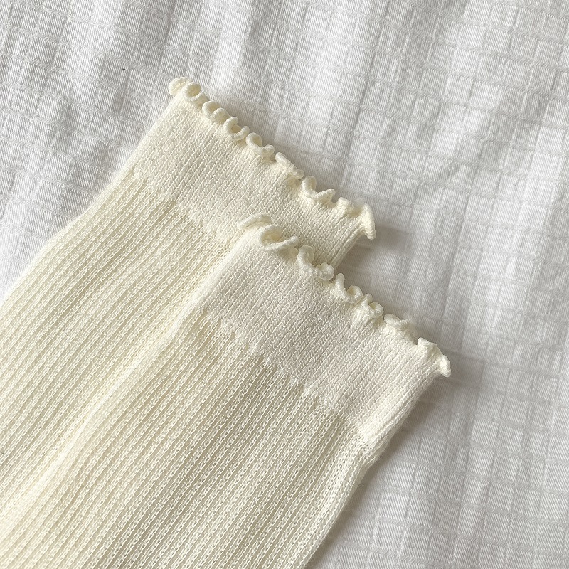 Chaussettes Hautes Unies Élégantes À Léger Rebond Image4