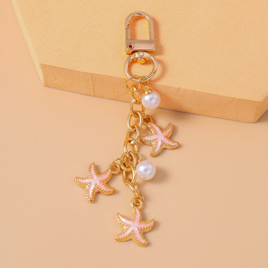 Porte-Clés Romantique En Métal, Style Océan, Perles, Coquillage Et Étoile De Mer, Collection Vacances. h5 Image2