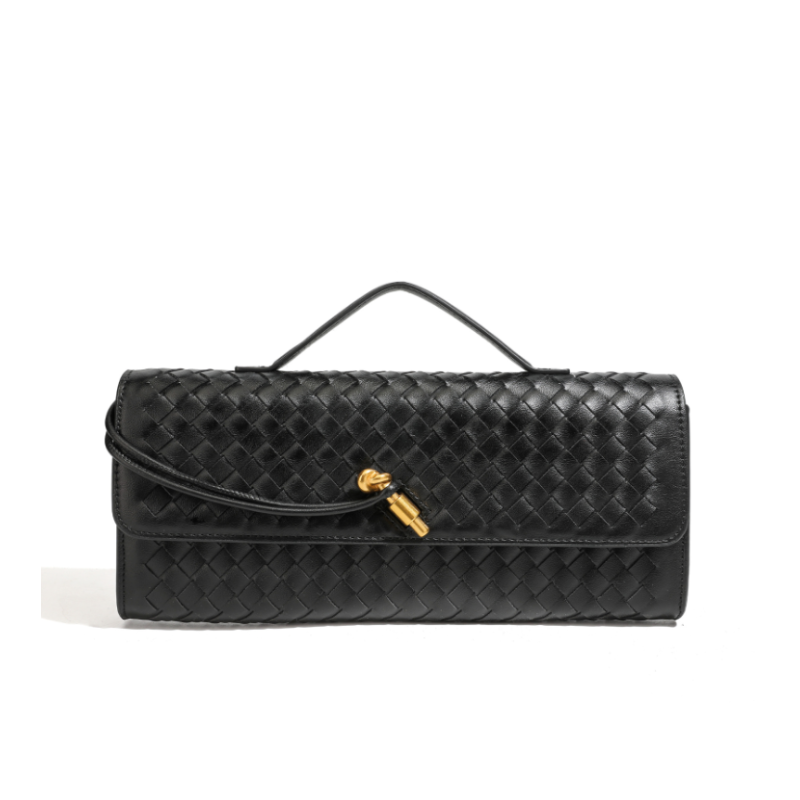 Sac À Main Pour Femme Style Old Money, Tissé Uni, Patchwork À Carreaux, En Pu, À Ouverture Est-Ouest 