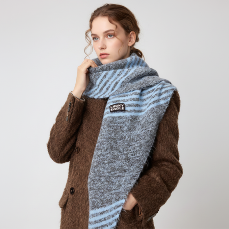 Écharpes d'hiver en laine pour femmes, collection Simple Series Daily Stripe, coloris dégradés.