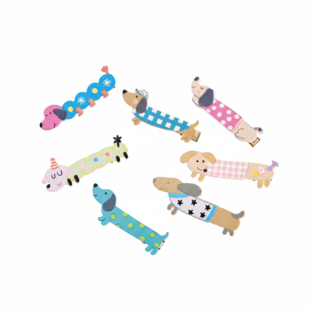 Pinces à cheveux en plastique de couleurs assorties, collection Simple Series Cute Animal Cartoon