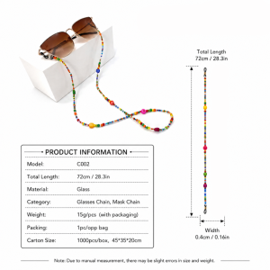 Chaînes De Lunettes De Soleil En Verre Multicolore Avec Perles De Forme Irrégulière, Collection Ethnique h5 Image5