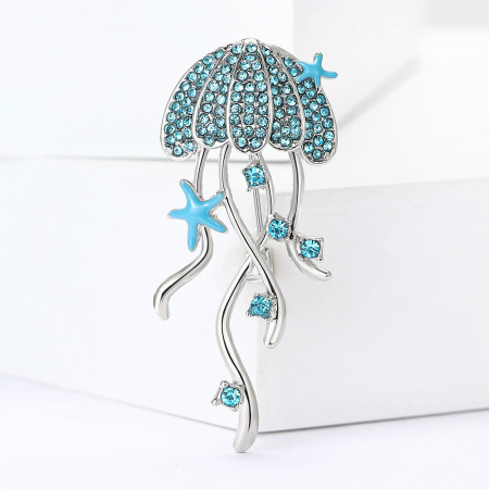 Broches en strass style océanique, collection luxueuse « Méduses » 2