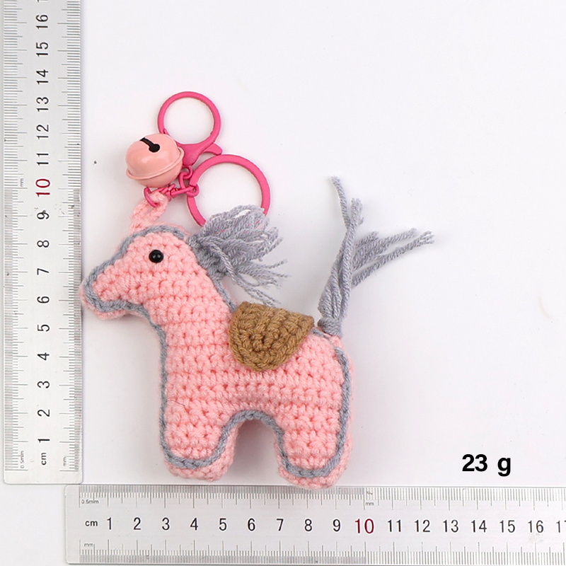 Porte-Clés En Coton Tissé, Motif Poney Mignon Et Multicolore, Série Simple, Collection Simple. Image2