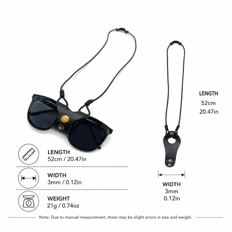 Lunettes De Soleil Rétro En Cuir Uni De La Série Simple - Accessoires Image6