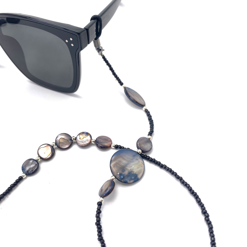 Chaînes De Lunettes De Soleil Simples, Rétro, Couleur Unie, Perles, Coquillages, Coquillages Marins Image2