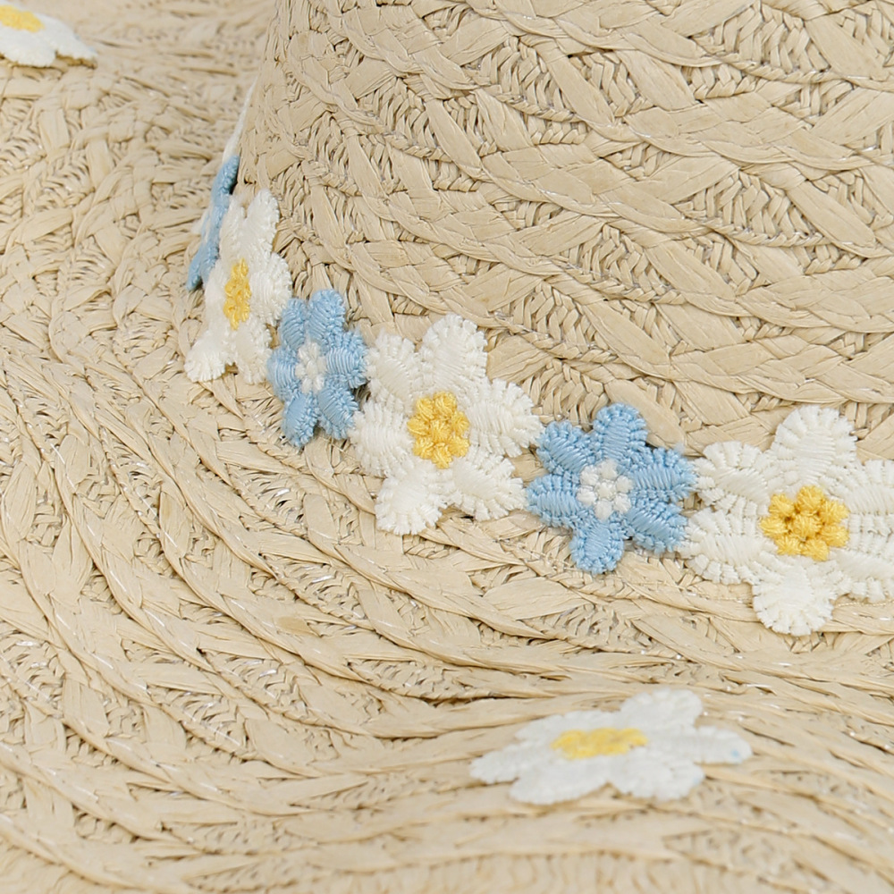 Chapeaux De Paille En Raphia Pour Femmes, Collection Simple Sweet Flower Image5