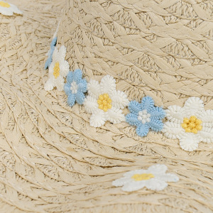 Chapeaux De Paille En Raphia Pour Femmes, Collection Simple Sweet Flower h5 Image5