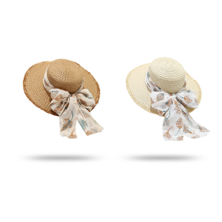Chapeaux de paille pour femmes en raphia à nœud papillon, collection ethnique 2