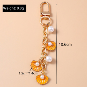 Porte-Clés Romantique En Métal, Style Océan, Perles, Coquillage Et Étoile De Mer, Collection Vacances. h5 