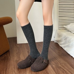 Chaussettes Mi-Mollet Basiques À Rebond Léger, Couleur Unie h5 Image3