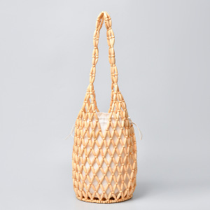 Sac Seau Femme En Bois Multicolore Ajouré Et Perles Tissées Style Vacances h5 Image2