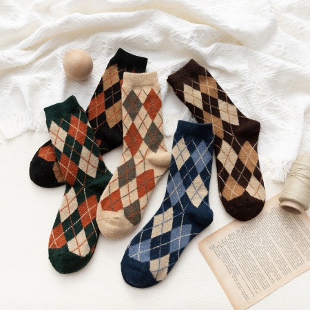 Chaussettes mi-mollet à blocs de couleur basiques et rebond léger